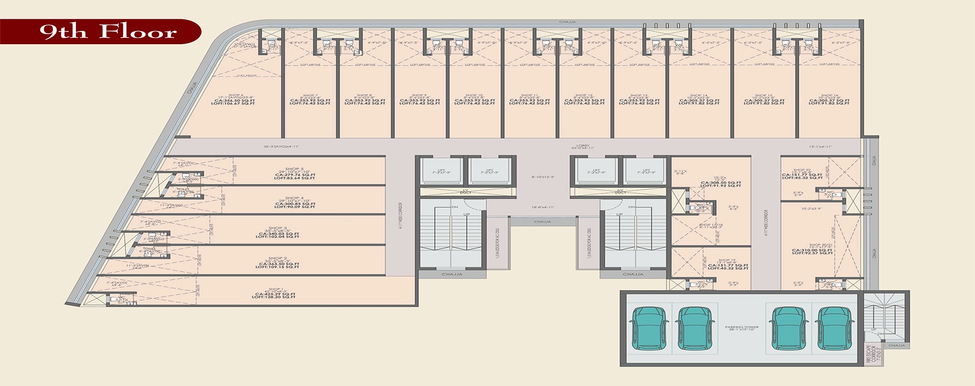 Ninth Floor Plan