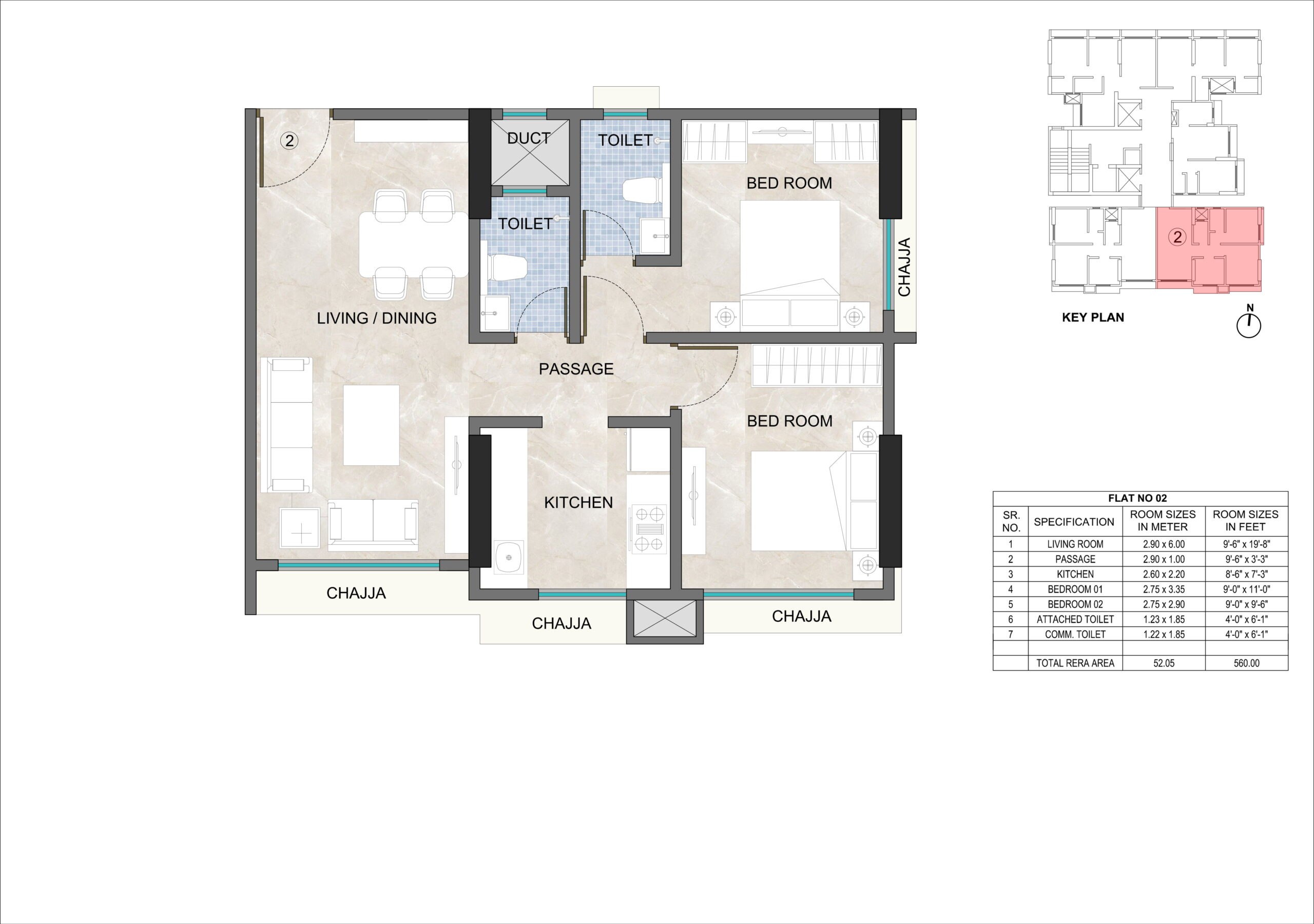 Flat No 02 Plan