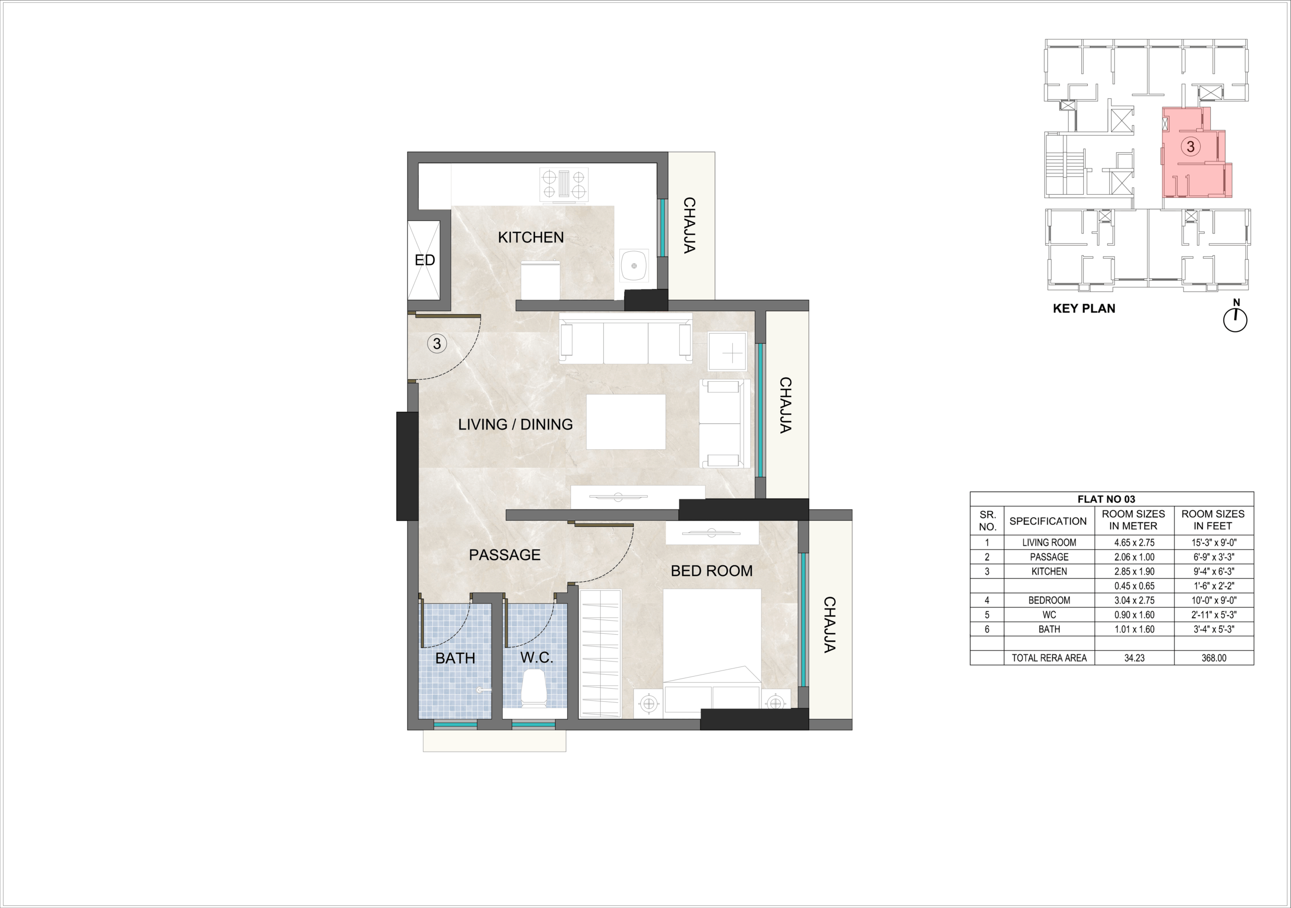Flat No 03 Plan