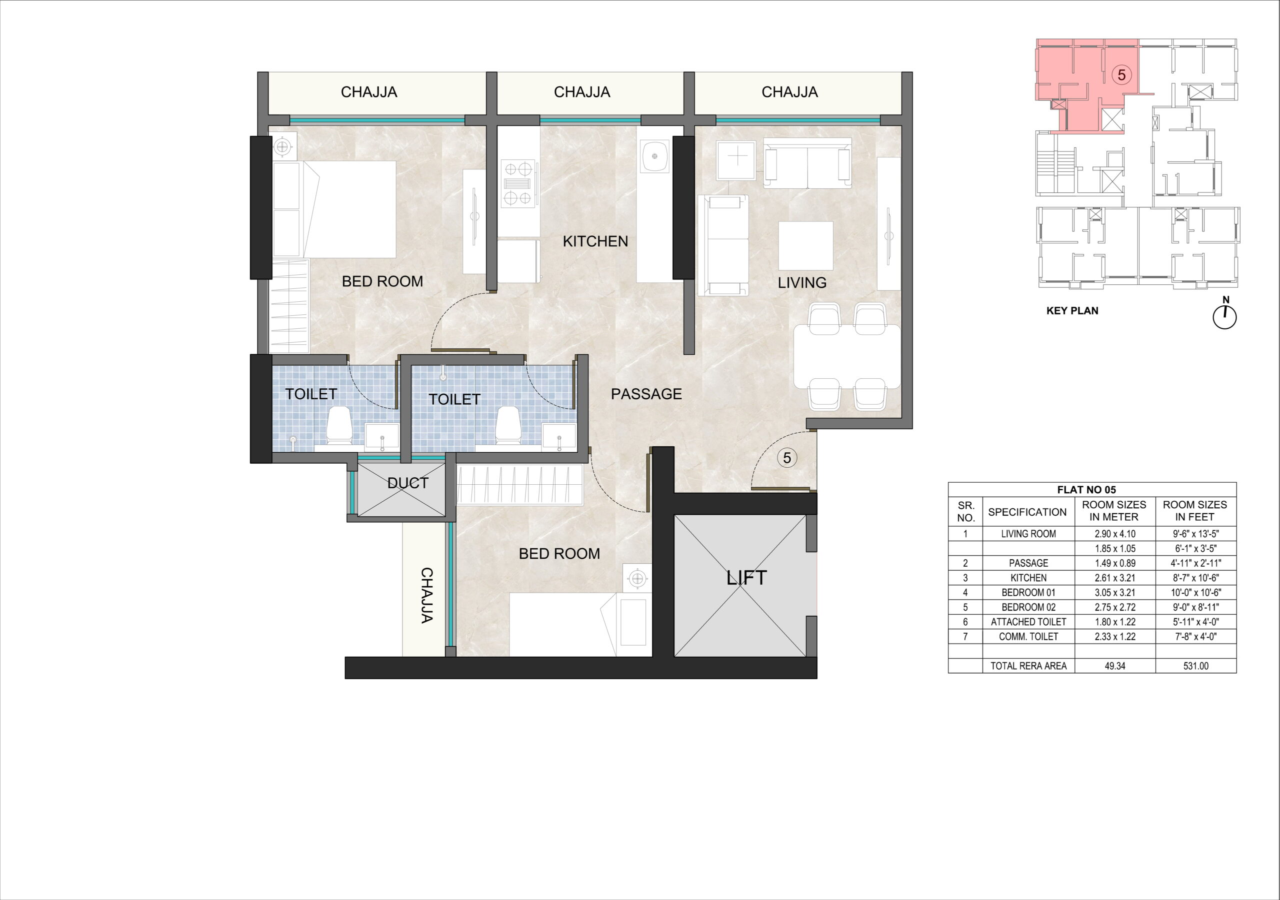 Flat No 05 Plan